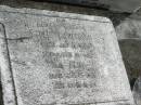 Ellen RICHARDSON
B: 24 Jul 1868
D: 12 Mar 1926
Alma
B: 21 Jan 1909
D: 21 Apr 1911
--
Joe Harry RICHARDSON
B: 11 Jun 1902
D: 26 Jun 1952
Emma Phyllis RICHARDSON
B: 26 Jul 1908
D: 2 Aug 1997
Goodna General Cemetery, Ipswich.