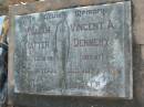 William RAFTER,
died 18 Feb 1911 aged 19 years;
Vincent A. DENNEHY (infant),
died 24 July 1929;
Grandchester Cemetery, Ipswich
