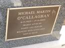 Michael Martin OCALLAGHAN,
4-2-1920 - 17-5-2005;
Greenmount cemetery, Cambooya Shire