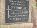 Cecil John ODONOHOE,
husband father,
died 26 Feb 1977 aged 58 years;
Greenmount cemetery, Cambooya Shire