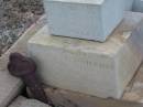 Ivy PHILLOTT,
daughter of T.P. & A.L. PHILLOTT,
died 24 Aug 1920 aged 20? months;
Greenmount cemetery, Cambooya Shire