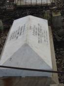 Reginald James,
youngest son of James & Elizabeth F. LEMON,
accidentally drowned Kings Creek Pilton
20 Feb 1916 aged 17 years 4 months;
Elizabeth Forbes,
wife of James LEMON,
died 22 Jan 1924 aged 55 years;
Greenmount cemetery, Cambooya Shire