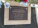 Lyle Wilton PRIEBBENOW,
died 26 April 2004 aged 65 years;
Greenwood St Pauls Lutheran cemetery, Rosalie Shire