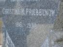 Christina PRIEBBENOW,
mother,
1861 - 1932;
Greenwood St Pauls Lutheran cemetery, Rosalie Shire