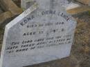 Edna Norma LANGE,
died 1 Dec 1929 aged 13 months;
Greenwood St Pauls Lutheran cemetery, Rosalie Shire