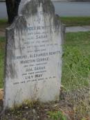 Alexander Hewitt CRIBB
28 Dec 1900
aged 52
wife
Sarah
24 Aug 1923
aged 73
sons
Richmond, Alexander Hewitt, Moreton George
daughter
Ada Sarah,
daughter
Lily May
9 Jan 1932
aged 56
St Matthews (Anglican) Grovely, Brisbane