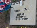 Dorothy Joy SHARP
12 Aug 2004, aged 64
Haigslea Lawn Cemetery, Ipswich