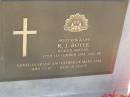 
R.J. BOYLE
d: 17 Sep 1999, aged 58
loved husband and father of Mary, Lisa, Vicki
Harrisville Cemetery - Scenic Rim Regional Council

