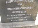 
John Thomas HORTON
(son of William and Eliza)
d: 6 Jan 1951, aged 64
Harrisville Cemetery - Scenic Rim Regional Council

