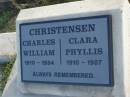 
Charles William CHRISTENSEN
1910 - 1984
Clara Phyllis CHRISTENSEN
1910 - 1987
Harrisville Cemetery - Scenic Rim Regional Council
