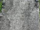 
Agnes SHANKS
d: 10 Aug 1872, aged 47
John SHANKS
(?? of the above)
d: 2 May 188? in his 93 year
Harrisville Cemetery - Scenic Rim Regional Council

