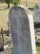 
Eliza E ETH
                             OF
             ??EA   ?? M
who 19  ??               6th 1875

Harrisville Cemetery - Scenic Rim Regional Council

