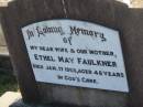 
Ethel May FAULKNER
d: 17 Jan 1968, aged 48

Harrisville Cemetery - Scenic Rim Regional Council
