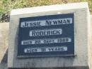 
Jessie Newman RODERICK
d: 20 Sep 1988, aged 91

Harrisville Cemetery - Scenic Rim Regional Council
