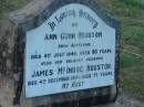 
Ann Gunn HOUSTON
b: Scotland
d: 8 Jul 1940, aged 80
(husband) James McIndoe HOUSTON
d: 4 Dec 1941, aged 77

Harrisville Cemetery - Scenic Rim Regional Council
