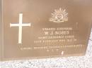 W.J. NOBES,
died 15 Feb 1984 aged 74,
husband father grandfather;
Helidon Catholic cemetery, Gatton Shire