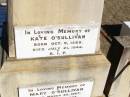 
William OSULLIVAN,
born 9 Nov 1841 Tullamore, Kings County, Ireland,
died 18 May 1913 aged 72 years;
Jane, wife of William OSULLIVAN,
born 21 Jan 1839 Tullamore, Kings County, Ireland,
died 18 Oct 1925;
Kate OSULLIVAN,
born 9 Oct 1868 died 21 July 1946;
Mary OSULLIVAN,
born 25 March 1867 died 15 July 1945;
Elizabeth OSULLIVAN,
born 1 Aug 1878 died 9 July 1935;
Patrick OSULLIVAN,
born 30 June 1872 died 4 Aug 1944;
Daniel Matthew OSULLIVAN,
died 8 March 1954 aged 70 years;
Helidon Catholic cemetery, Gatton Shire
