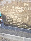 
Walter Henry VERDEL,
born 29 Oct 1924 died 2 Aug 2003,
husband of Mary,
father of Teresa,
grandfather of Anthony & Christopher;
Helidon Catholic cemetery, Gatton Shire
