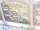 
parents grandparents;
Mary Josephine OBRIEN,
died 11 Jan 1970 aged 74 years;
Albert Joseph OBRIEN,
died 13 Oct 1974 aged 88 years;
Helidon Catholic cemetery, Gatton Shire
