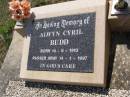 Alwyn Cyril BUDD,
born 14-6-1913 died 14-1-1997;
Helidon General cemetery, Gatton Shire