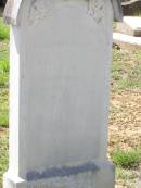 Margaret BARCLAY,
died 27 Dec 1910 aged 86 years;
James BARCLAY,
died 20 Sept 1915 aged 87 years;
Helidon General cemetery, Gatton Shire