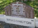 George BRASSINGTON,
husband father,
died 22 July 1943 aged 67 years;
Martha BRASSINGTON,
wife mother,
died 30 Oct 1956 aged 74 years;
Helidon General cemetery, Gatton Shire