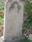 Percy Reginald,
son of William & Elizabeth PLANT,
born 18 Sep 1903 died 5 Dec 1903;
Stella Sophia,
daughter,
born 24 Sept 1906 died 10 March 1907;
Helidon General cemetery, Gatton Shire