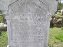 Robert BARCLAY,
native of Dunfermline Fife shire Scotland,
died 18 Nov 1918 aged 80 years;
Jane BARCLAY,
Alexandria Dumbartonshire Scotland,
died 14 Nov 1918 aged 81 years;
Helidon General cemetery, Gatton Shire