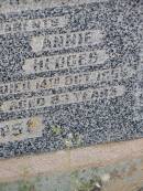 parents;
James W. HEDGES,
died 8 Dec 1938 aged 67 years;
Annie HEDGES,
died 15 Oct 1955 aged 83 years;
Helidon General cemetery, Gatton Shire