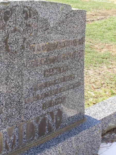 Henry HAMLYN,  | father,  | died 19 Aug 1948 aged 85 years 8 months;  | Martha Colclough HAMLYN,  | mother,  | died 5 May 1939 aged 78 years 11 months;  | Helidon General cemetery, Gatton Shire  | 