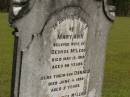 Mary Ann,
wife of George MCLEOD,
died 15 May 1919 aged 56 years;
Donald,
son,
died 4 une 1895 aged 2 years;
George MCLEOD,
died 17 Sept 1940 aged 84 years;
Howard cemetery, City of Hervey Bay