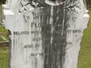 Florry Louisa,
wife of William Henry SMITH,
died 27 June 1909 aged 20 years 6 months;
Howard cemetery, City of Hervey Bay