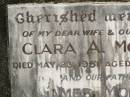 Clara A. MORRIS,
wife mother,
died 23 May 1951 aged 65 years;
James MORRIS,
father,
died 29 May 1967 aged 88 years;
Howard cemetery, City of Hervey Bay