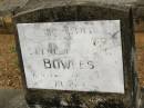 Erenest Allan BOWLES,
husband father,
died 28 July 1957;
Howard cemetery, City of Hervey Bay