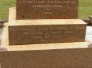 William RANKIN,
father,
managing director Queensland Collieries Howard,
born Tollcross Scotland 23 April 1836,
died Corina Queensland 15 Oct 1917 aged 81 years;
Isabel H. ROSS,
youngest daughter,
died Brisbane 5 Aug 1938 aged 60 years;
William C.F. RANKIN,
youngest son of William & Jane RANKIN,
general manager Queensland Collieres Howard,
born Calston Ayrshire Scotland 22 Aug 1880,
died Howard Queensland 11 May 1919;
John A. RANKIN,
eldest son,
died Hpward 6 April 1930 aged 71 years;
Marion Anderson,
daughter,
died 6 July 1907 aged 45 years;
Mary E.A. ALLEN,
daughter,
died 22 March 1947 aged 73 years;
Robert Stuart RANKIN,
AIF 1914 - 1919,
general manager Queensland Collieries 1941 - 1946.
born Calson Scotland,
died Toolburra 9 Nov 1950 aged 75 years;
Jane Anderson,
wife of William RANKIN,
died 24 Jan 1912 aged 73 years;
Col. C.D.W. RANKIN V.D.,
20 years managing director Q.C.C. Howard,
died 2 No 1940 aged 71 years 10 months;
Howard cemetery, City of Hervey Bay