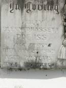 Holly Blennerhassett PREUSS (nee THORNE),
died 23 Jan 1969 aged 70 years;
Howard cemetery, City of Hervey Bay