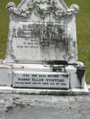 Edward James STAFFORD,
husband father,
accidentally killded 29 Oct 1925 aged 51 years;
Myrtle,
infant daughter;
Sarah Ellen STAFFORD,
mother,
died 19 Jan 1968 aged 86 years;
Howard cemetery, City of Hervey Bay