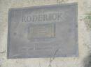 Allan John RODERICK,
died 14-8-1986 aged 72 years,
husband of Darda,
father of Ross & Bradley;
Howard cemetery, City of Hervey Bay