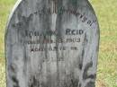 Johanna REID,
died 3 Feb 1903 aged 62 years;
Howard cemetery, City of Hervey Bay