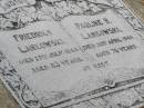 Friedrich LANKOWSKI
27 Jul 1948, aged 83
Pauline H LANKOWSKI
22 Apr 1946, aged 76
Hoya Lutheran Cemetery, Boonah Shire