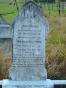 
John STIBBE
9 Jan 1919, aged 83
Wilhelmine STIBBE
15 Sep 1918, aged 83
Engelsburg Baptist Cemetery, Kalbar, Boonah Shire
