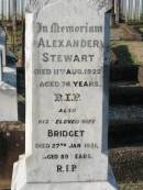 Alexander STEWART
11 Aug 1922, aged 76
Bridget (STEWART)
27 Jan 1931, aged 89
Elizabeth HOHENSEE
b: 13 Jun 1877, d: 4 Aug 1935, aged 58
John HOHENSEE
b: 1 Mar 1872, d: 29 Sep 1931, aged 59
Johann HOHENSEE
21 Dec 1925, aged 87
Kalbar Catholic Cemetery, Boonah Shire