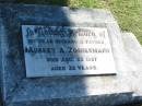 Aubrey A. ZIMMERMAN, husband father,
died 29 Aug 1967 aged 38 years;
Kalbar General Cemetery, Boonah Shire