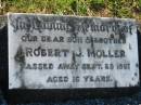 Robert J. MOLLER, son brother,
died 29 Sept 1961 aged 16 years;
Kalbar General Cemetery, Boonah Shire