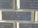 William HARDING,
1866 - 1902 aged 36 years;
Engelsburg Methodist Pioneer Cemetery, Kalbar, Boonah Shire