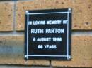 Ruth PARTON
d: 6 Aug 1996, aged 68
Kenmore-Brookfield Anglican Church, Brisbane