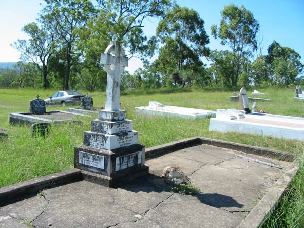 Rebecca DEMPSEY,  | born Scotland,  | died 24 May 1900 aged 70 years;  | George DEMPSEY, son,  | died 20 Oct 1915 aged 52 years;  | James DEMPSEY, husband,  | died 30 March 1865 aged 40 years,  | interred in Brisbane;  | John DEMPSEY,  | born Skibbereen, Country Cork, Ireland,  | died 11 May 1917 aged 64 years;  | Bridget DEMPSEY, wife,  | born Ballymooney, Kings County, Ireland,  | died 14 Dec 1879 aged 29 years;  | Kevin FITTON, grandson,  | aged 5 months;  | Daniel DEMPSEY,  | died 10 Sept 1922 aged 73 years;  | James DEMPSEY,  | died 23 Dec 1928 aged 68 years;  | Mary Ellen FITTON, wife mother,  | died 13 Sept 1947 aged 69 years;  | St John's Catholic Church, Kerry, Beaudesert Shire  | 