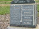 
Olive Gertude BRIDGES, died 20 July 1942 aged 53 years;
Our dear brother, Robert James BRIDGES, accidentally killed 12-5-50 aged 32 years;
Kilcoy Cemetery, Queensland
