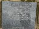 
Ronald William NEDEN,
son brother,
died 7 June 1944 aged 23 years;
Minnie NEDEN,
mother,
died 13 June 1951;
Ernest Daniel NEDEN,
father,
died 16 Mar 1952;
Killarney cemetery, Warwick Shire

