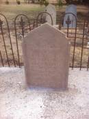 Charlotte Ann CALNAN
d: 1 Dec 1859 aged 5 Y, 1 Mo
Kingscote historic cemetery - Reeves Point, Kangaroo Island, South Australia
